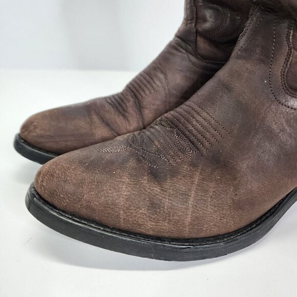 Old West Men\'s TBM3051 Brown Leather‎ Mid-Calf Western Boots - Size 9.5 D main image 4